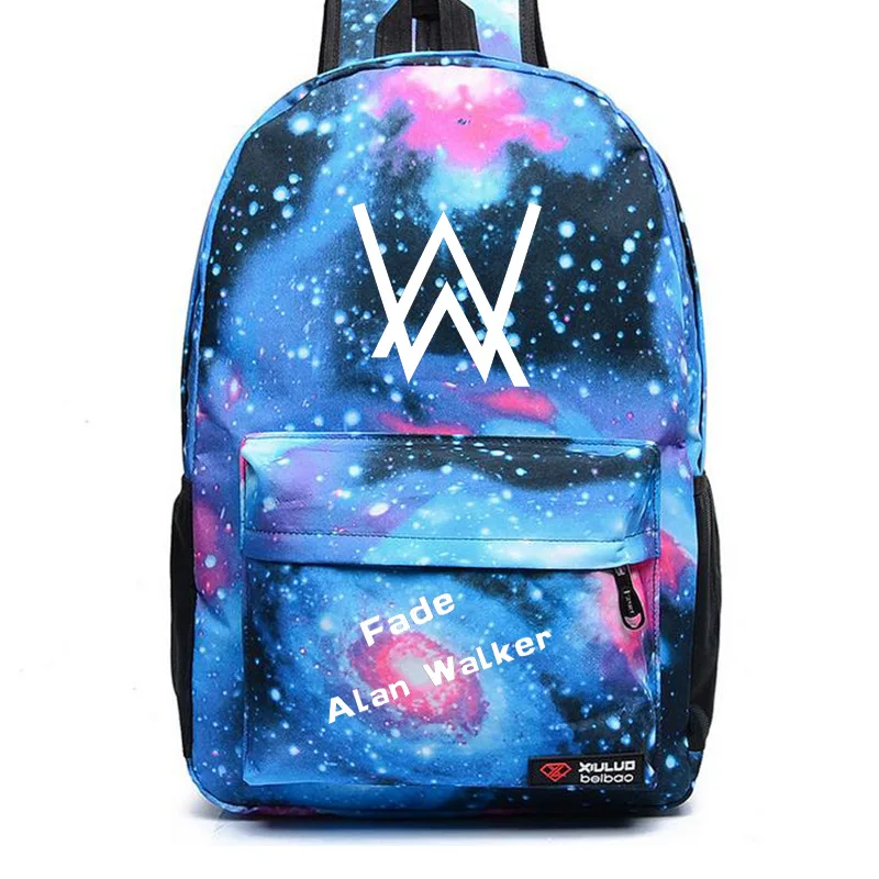 Alan Walker DJ выцветшие вентиляторы школьные сумки рюкзак для ноутбука Mochila Feminina мальчики девочки обратно в школьный подарок день пакет - Цвет: Style 4