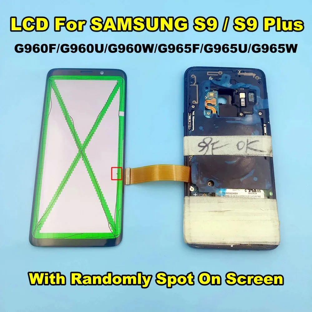 AMOLED lcd+ точечный дисплей для SAMSUNG Galaxy S9 G960 lcd дисплей S9+ Plus G965 с рамкой кодирующий преобразователь сенсорного экрана в сборе Замена