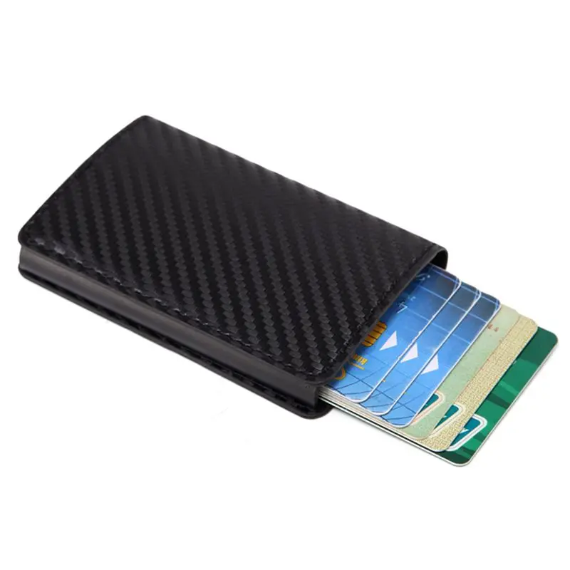 Мужской бумажник автоматический кредитный держатель для карт Crazy Horse кожаный