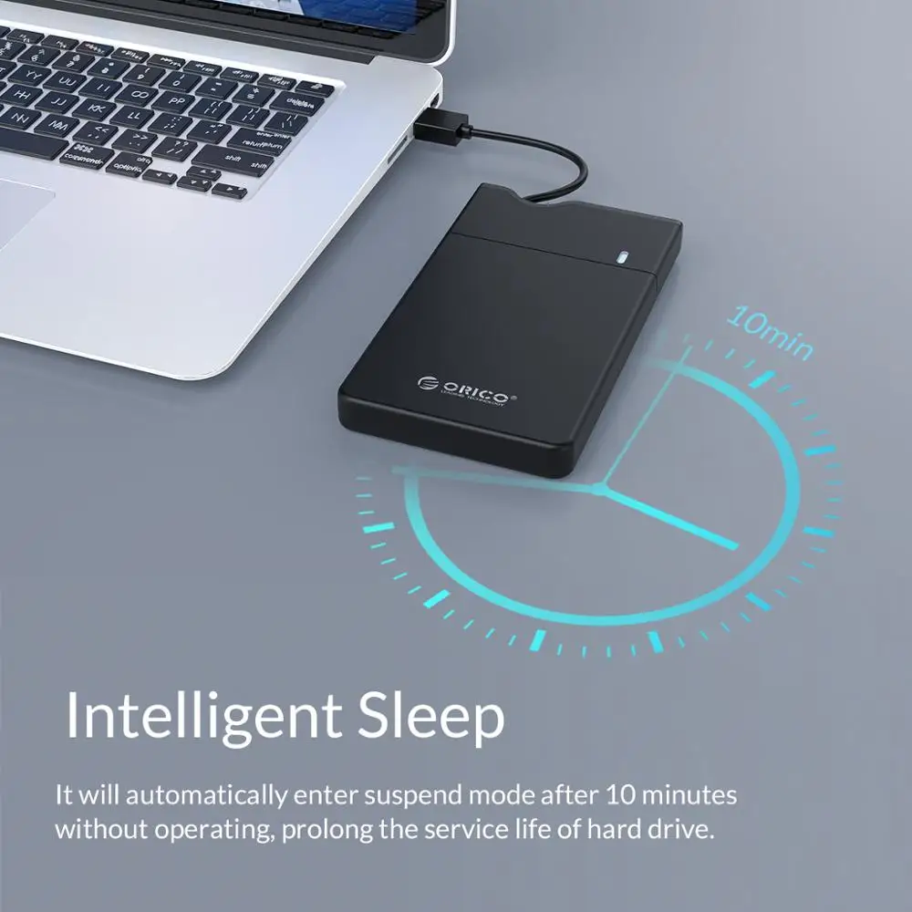 ORICO 2," HDD корпус SATA для USB 3,0 HDD корпус со встроенным кабелем для передачи данных Поддержка 4 ТБ HDD SSD Внешний жесткий диск чехол