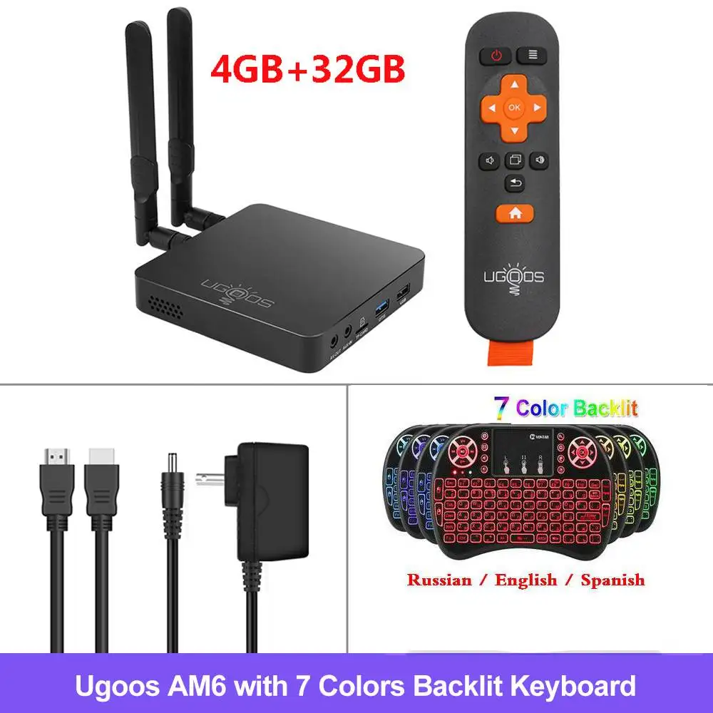 UGOOS AM6 Pro tv BOX Android 9,0 Amlogic S922X DDR4 4 ГБ ОЗУ 32 Гб ПЗУ 2,4/5G WiFi 1000M LAN BT 4K AM6 2G/16G медиаплеер HD OTA - Цвет: 4GB32GB I8