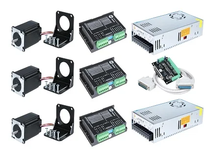 

ACT 3PCS Nema 23 Stepper Motor +3PCS Motor Driver +3PCS Nema 17 Motor Bracket with Screw+2PCS power supply 350w-36vf
