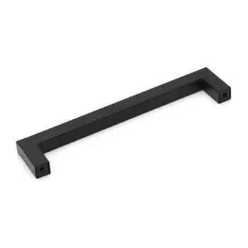 3 15Inch Black Stainless Steel Square Closet Drawer Cupboard Pulls Bathroom Cabinet Handles Door Knobs Furniture Kitchen Cabinet