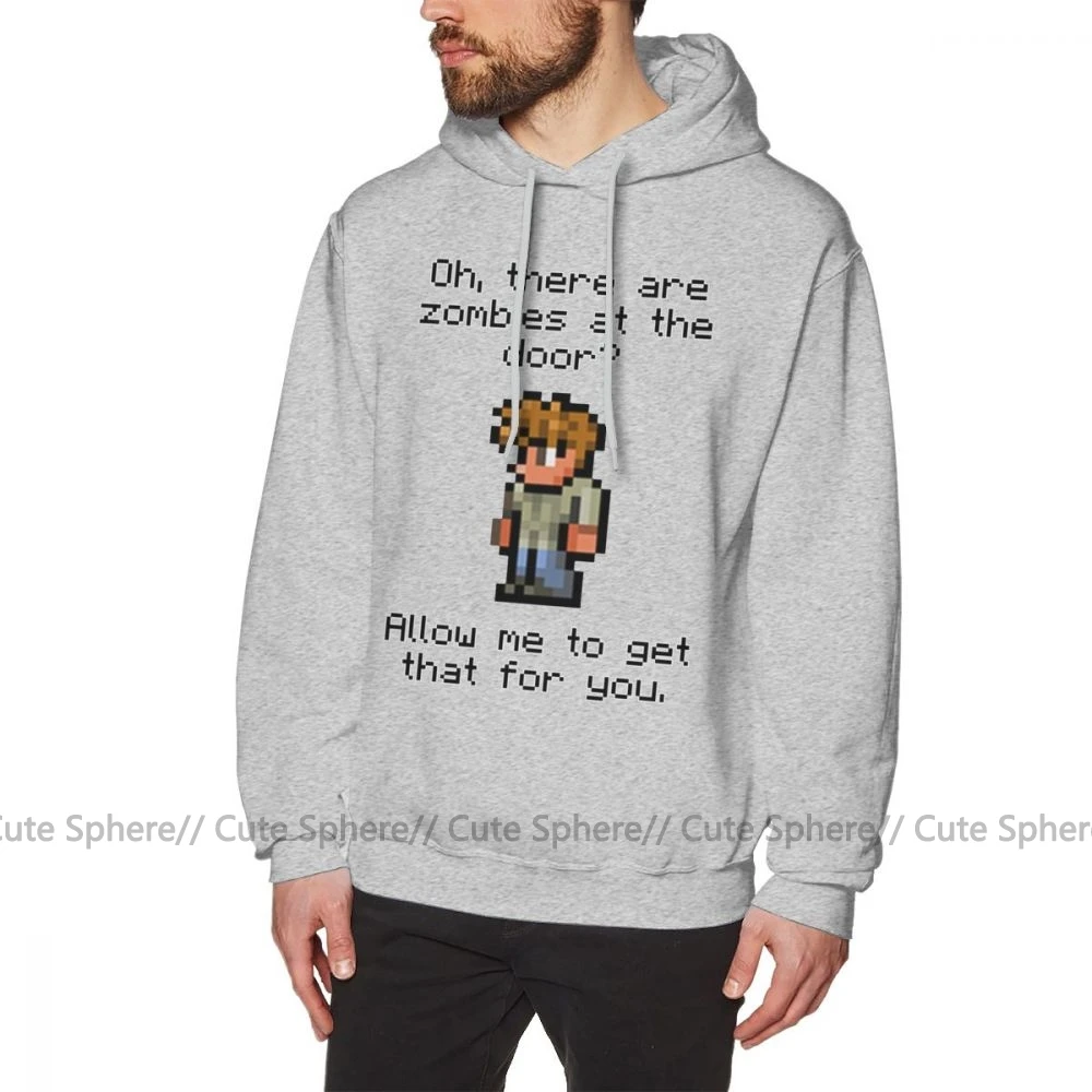 Terraria Толстовка гид лайки толстовки с зомби XXXL черный пуловер толстовка осень длинный рукав Уличная популярные мужские хлопковые толстовки - Цвет: Gray