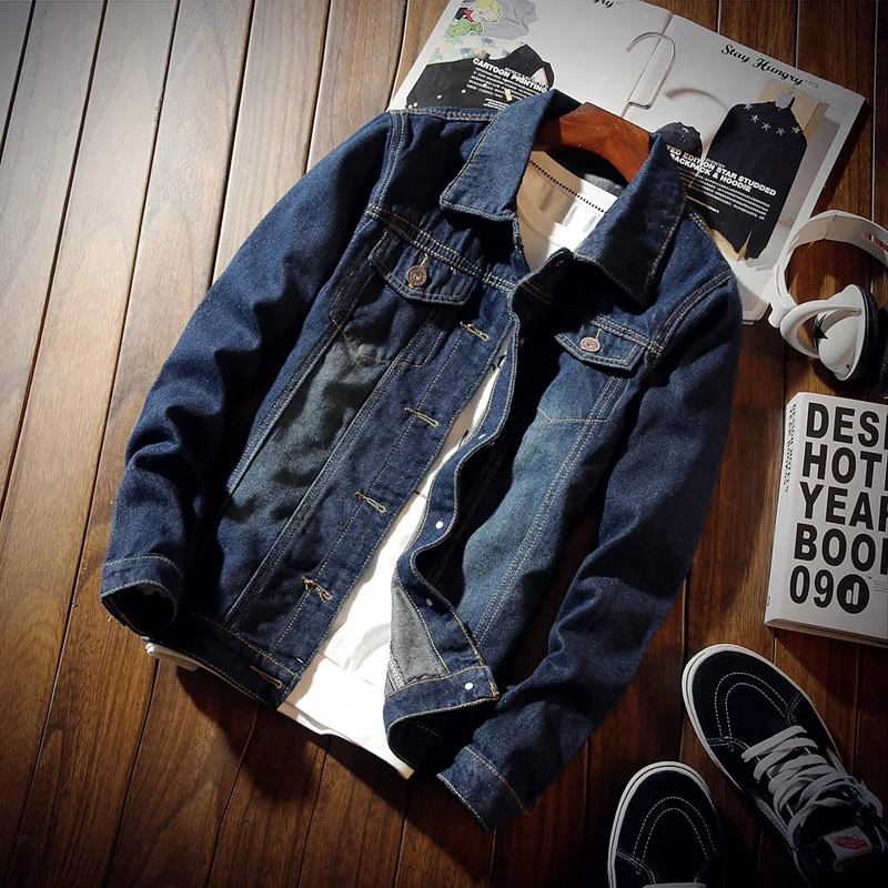 

Autumn and Winter New Men's Denim Jacket slim-fit Denim Jacket Jacket Youth Short Jacket Trendy Men