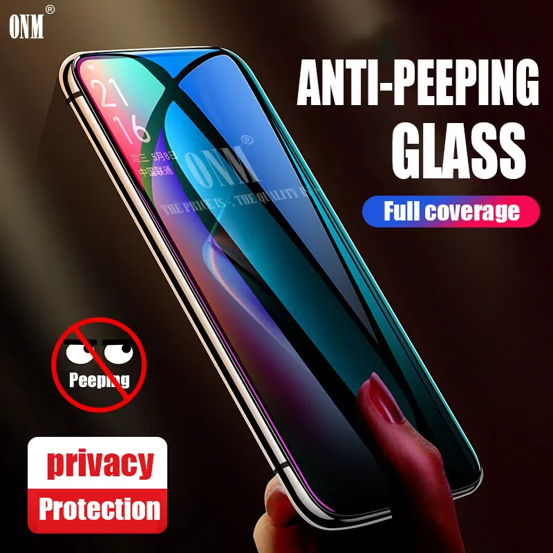 

Anti Spy Tempered Glass For Realme Q Full coverage Screen Protector for Realme X Privacy Protection Tempered Glass Film