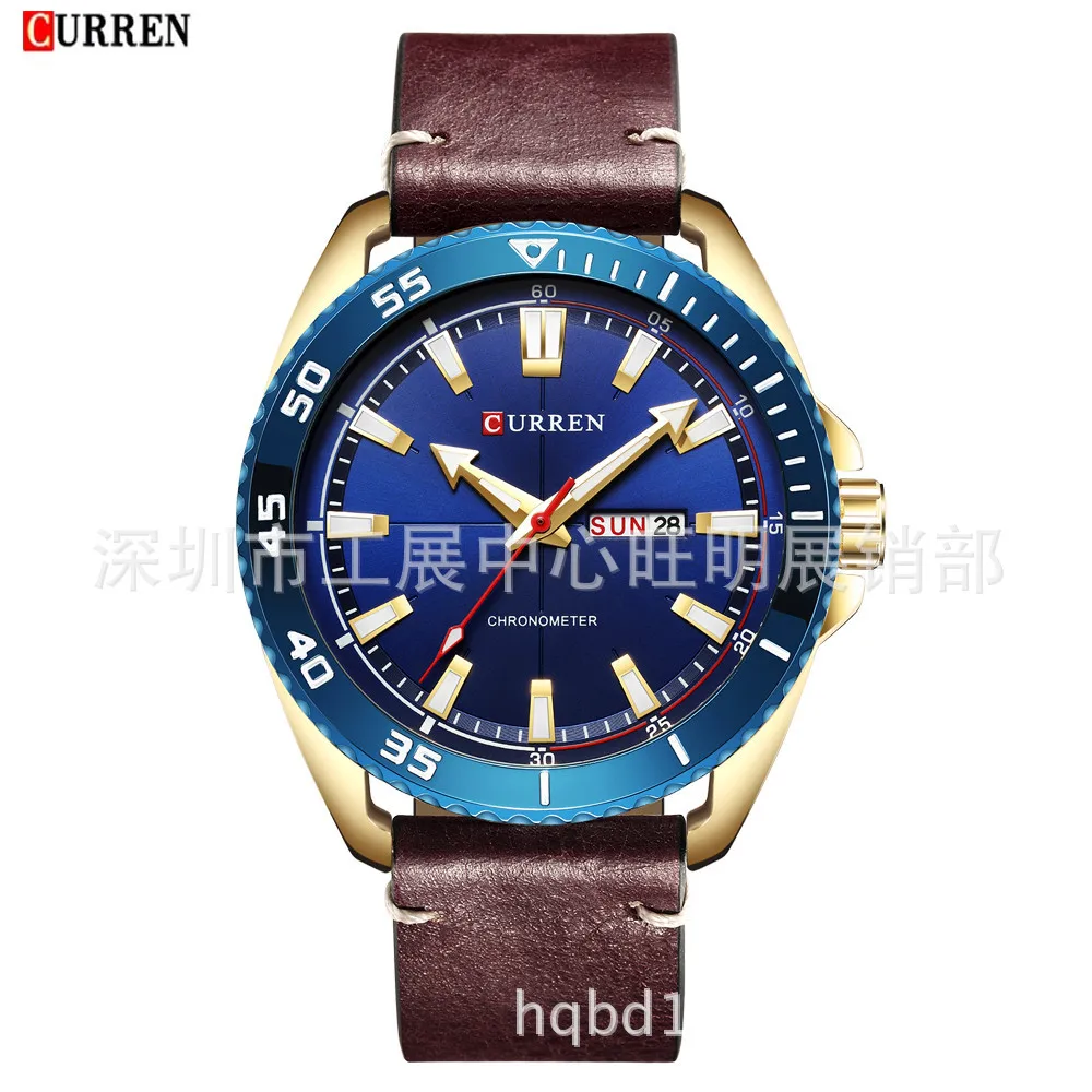 

Curren/Karui En 8272 Men Waterproof Leather Watch Strap Calendar Quartz Watch Casual Male Watch