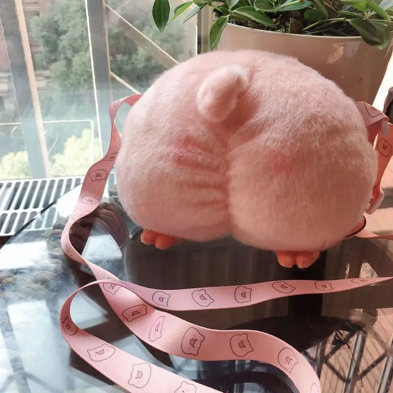 IVYYE Kawaii свинья модные аниме плюшевые сумки на плечо из мягкой мультфильм сумка-тоут Повседневное Сумочка пушистый куклы телефон маленькая сумочка для девушек для девочек; Новинка