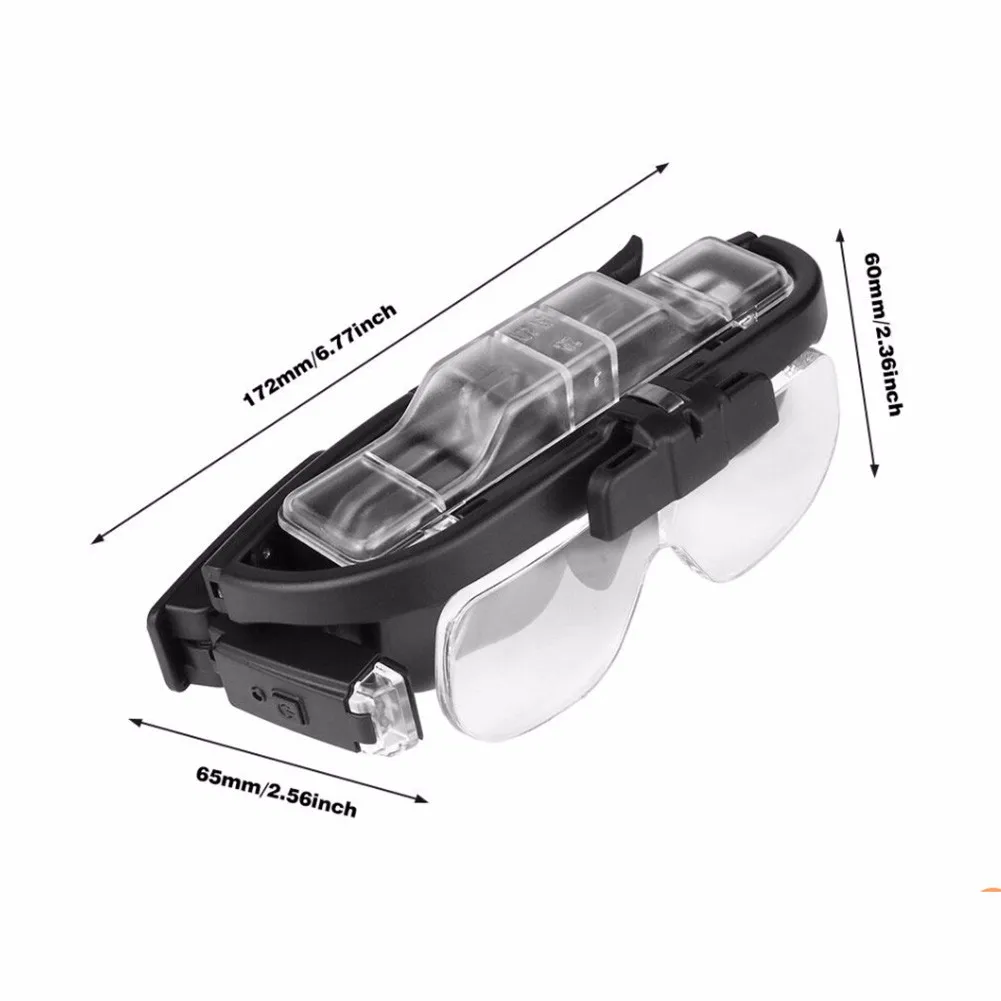 portable arc welder Magnifier Glass Adjustable 2 Lens Loupe With Led Light Headband Magnifier Glass With Lamp 1.5X20x2.5X3.5X4.0X4.5X electronics soldering kit