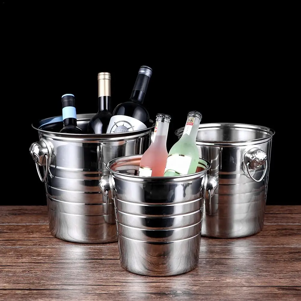 Ice Champagne Bucket Stainless Steel Ice Bucket Deer Head Wine Chiller Bottle Barrel Cooler Champagne Beer Cold Water