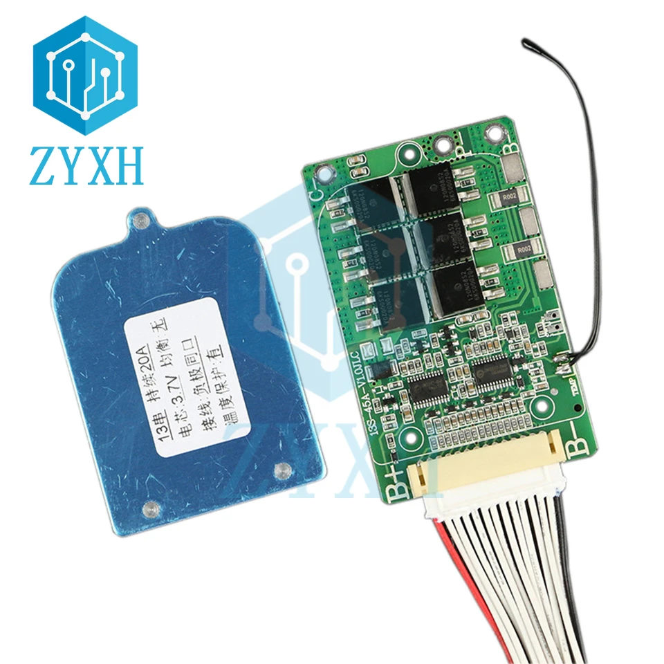 Bms 13s 48v 20a 30a 18650 Porta Comum da Placa de Carga da Bateria de Lítio Proteção contra Curto-circuito Sobretemperatura para E-bike Escooter