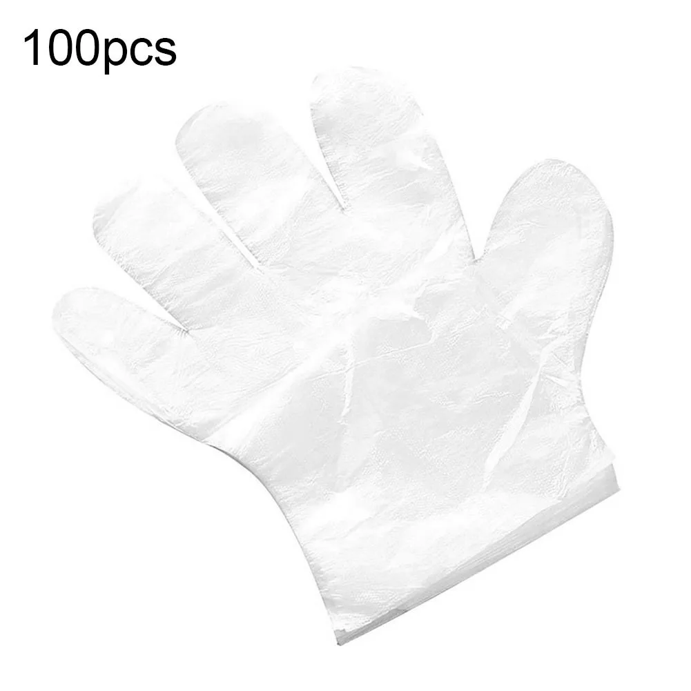100 шт Одноразовые водонепроницаемые эластичные Polythene подставка для кухни перчатки для чистки - Цвет: 100pcs