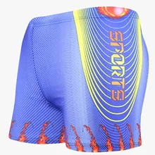 Мягкие эластичные мужские плавки, мужские шорты с модным принтом, синие мужские шорты, плавки для пляжа, серфинга, дрейфующих, спа, мужские боксеры