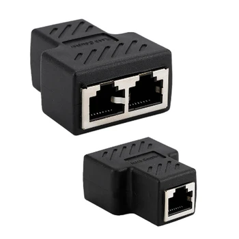 

1 To 2 Ways Ethernet Network Cable RJ45 Female Splitter Connector Adapter for Laptop Docking Stations Z07 Cable Drop shop
