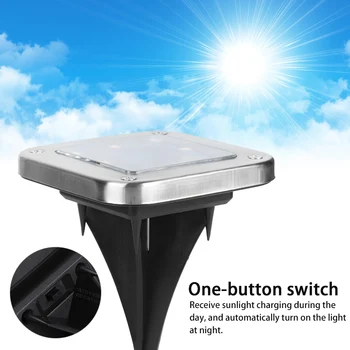 

4Pcs LED Solar Burried Light Underground Lamp High Brightness Warm White Lighting For Outdoor Pathway Garden Light