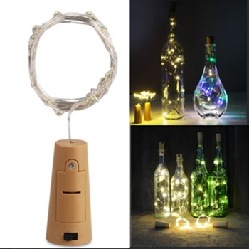

2m 20Leds Silver Wire String Light Bottle Stopper wine Glass Craft Bottle Fairy Garland Valentines Wedding Party Decoration Lamp