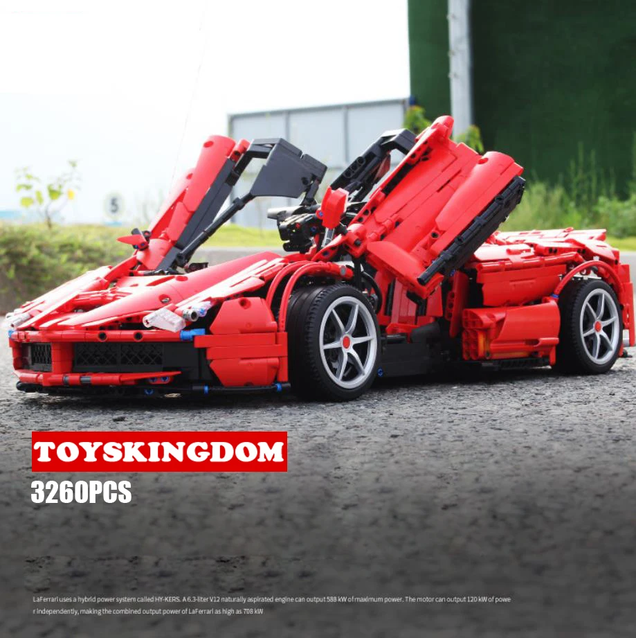 

Hot GT super sport cars technics building block ITALY horse brand Ferra LaFe model Assemble bricks toys collection for gifts