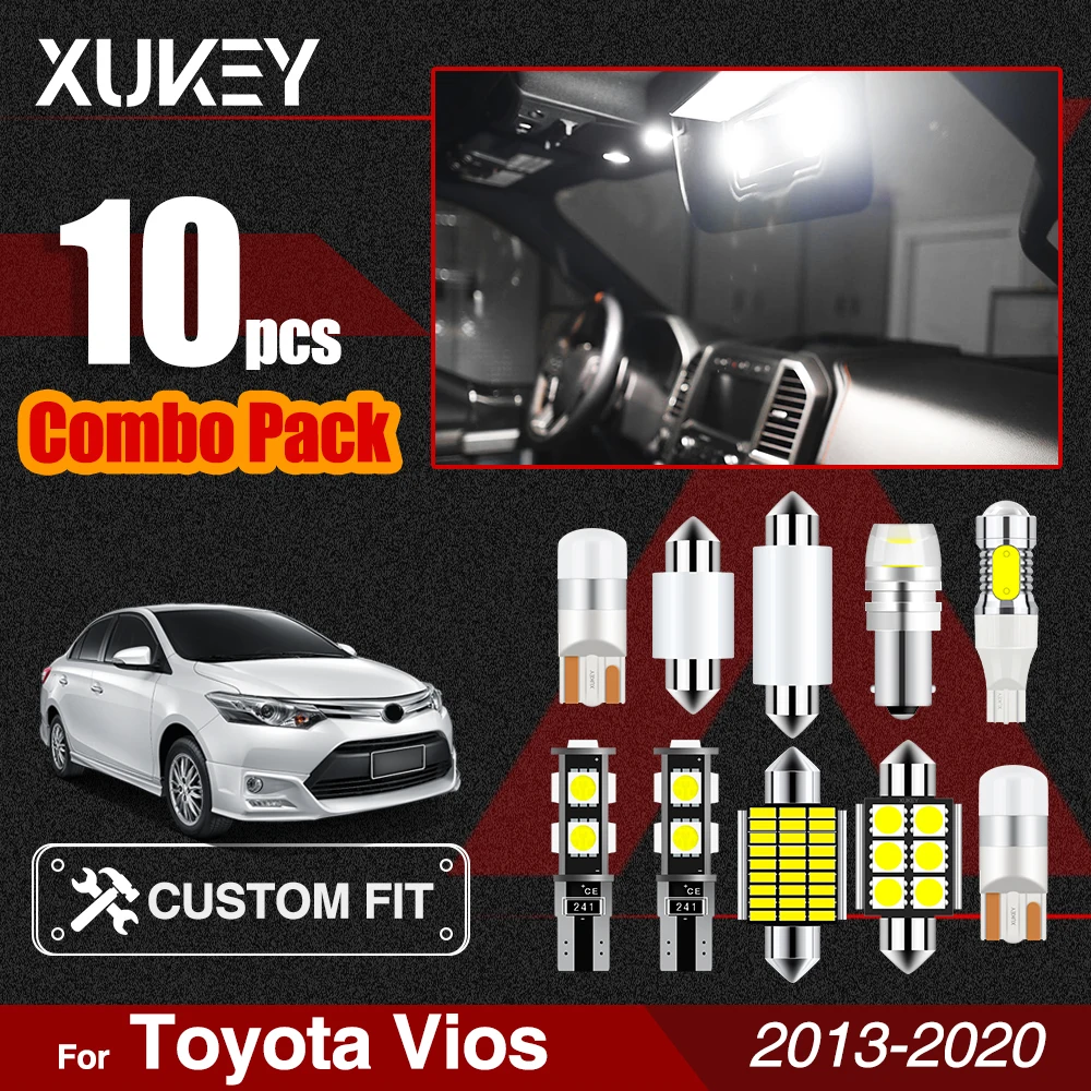 Interior Lights Kit Автомобильная внутренняя карта светодиодный свет комплект лампочки номерного знака Боковой габаритный фонарь для Toyota Vios Yaris - Цвет: Interior Lights Kit
