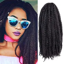 

DANSAMA Marley Braids 18inches Afro Kinky Twist Hair Crochet Braids Ombre Color Marley Braiding Hair Synthetic Hair Extensions