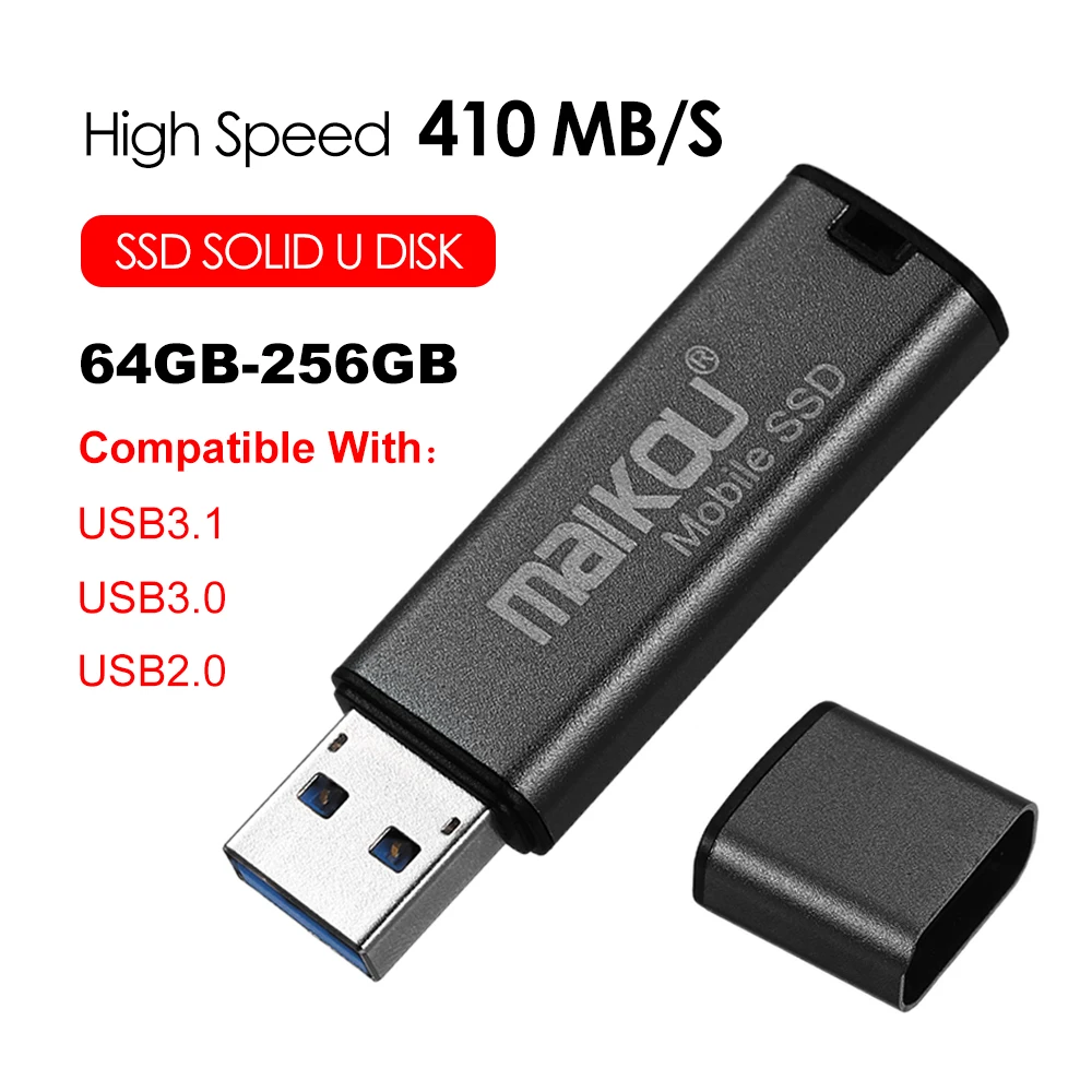 Мобильный Внешний SSD 64G 128G 256G USB жесткий диск вращающийся высокоскоростной USB флэш-диск USB3.0 Внешний SSD для ПК компьютера