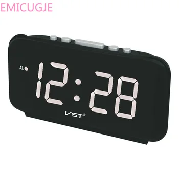 

Electronic Clock with Led Light Time Display Student ClockDigital LED Alarm Clock Big Numbers Desk Clocks with EU Plug AC Power