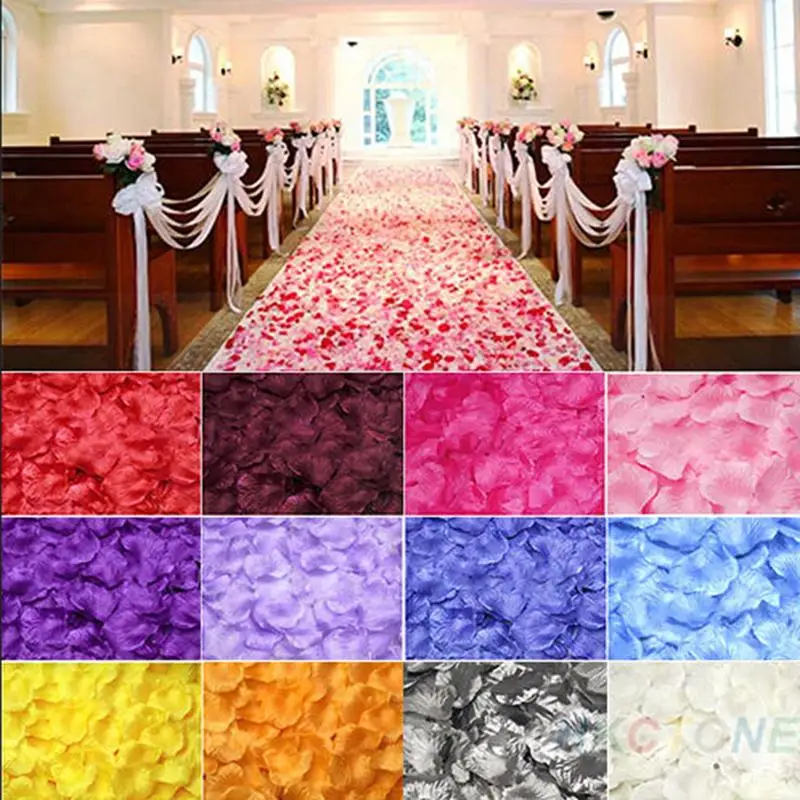 6 Colors 500pcs Or 1000pcs Silk Rose Flower Petals Leaves Wedding Decorations Party Festival Table Confetti Decor