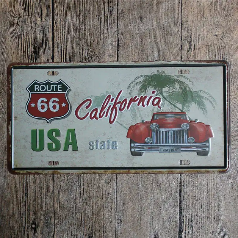 Route 66 металлическая пластина винтажная табличка для кафе украшение знак Ретро Бар Декоративное искусство настенный постер для дома Декор 15x30 см - Цвет: 9223