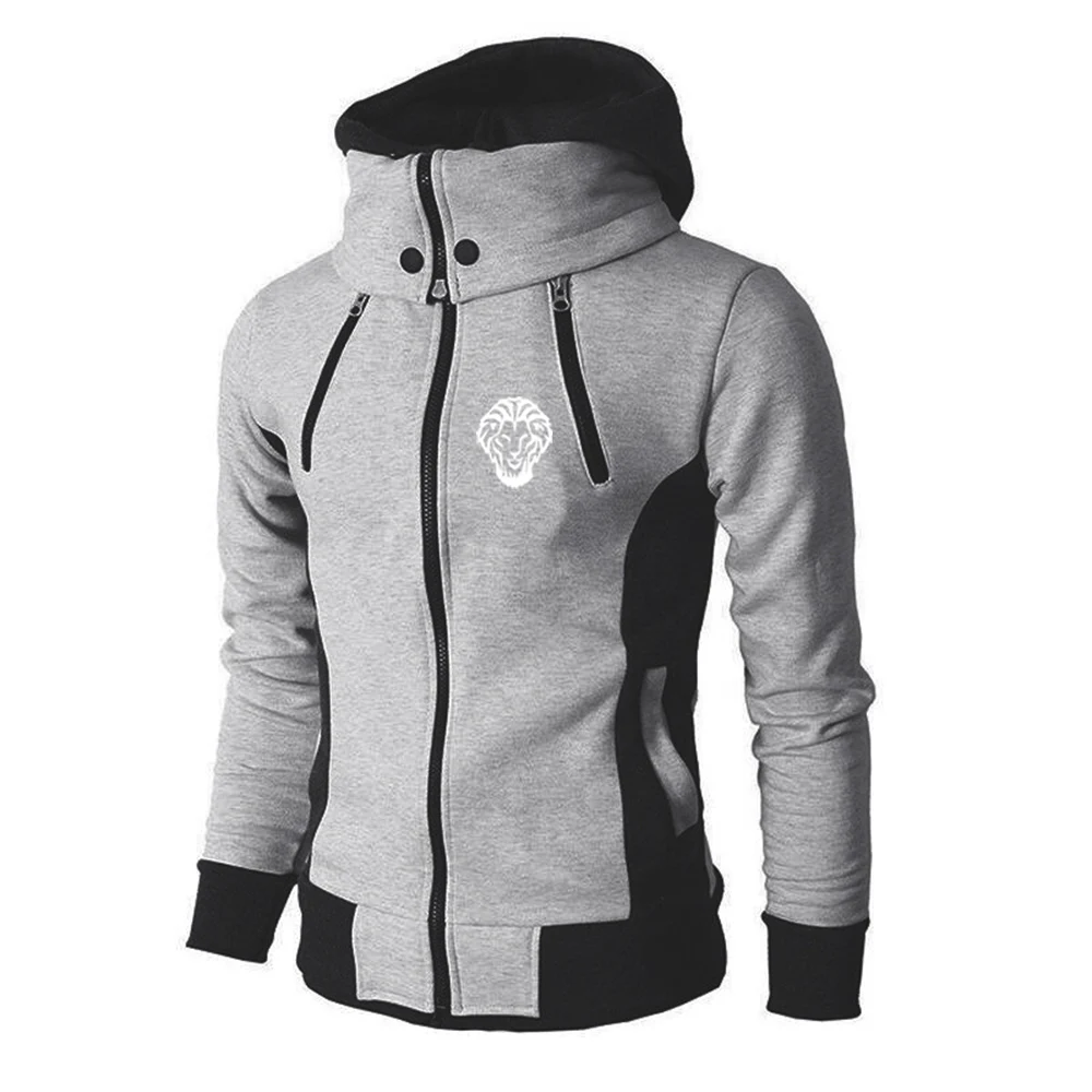 Men Autumn Winter Warmer Hoodie Jacket Casual Double Zipper