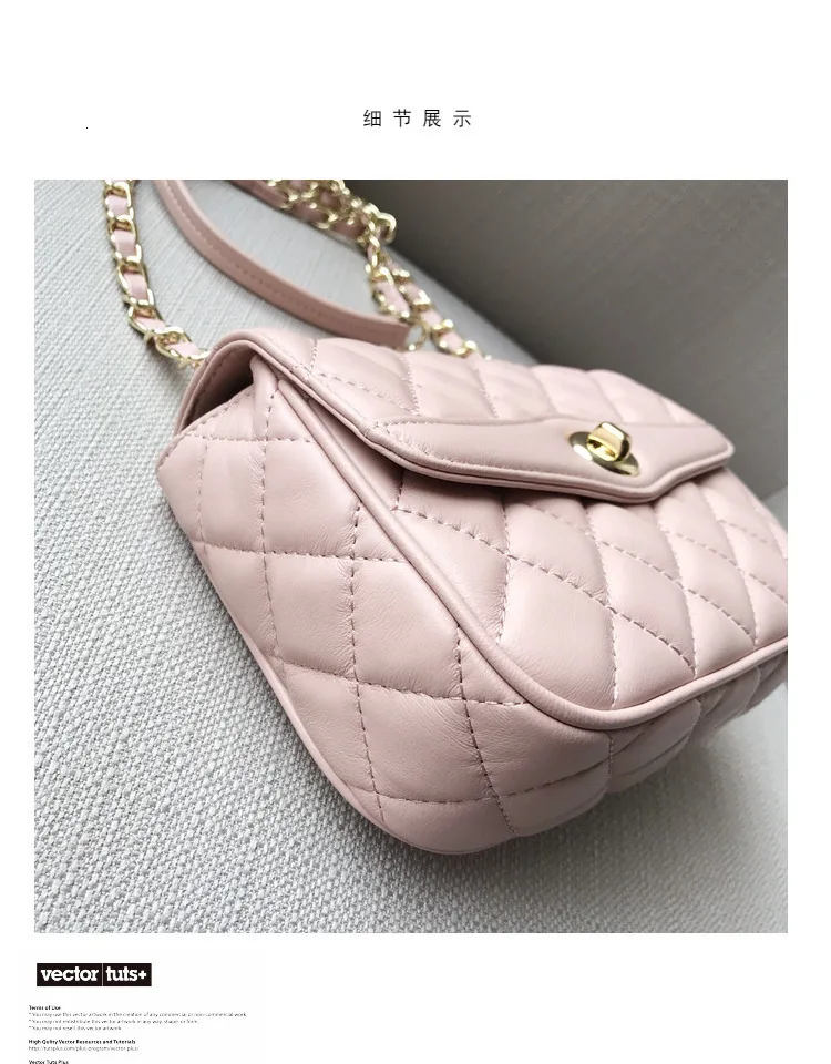 SHEEPSKIN LEATHER RHOMBUS CHAIN BAG NEW STYLE SATCHEL SMALL FRAGRANT BREEZE LEISURE SINGLE SHOULDER BAG LADIES HANDBAGS