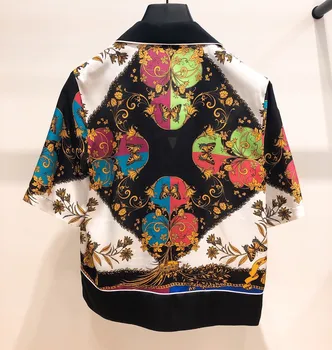 

Women Shirt 2019 Spring and Summer New Printed Casual Short-sleeved Shirt