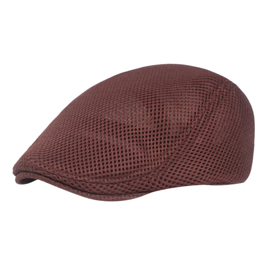 Мужская и женская сетчатая плоская кепка Newsboy Baker береты Duckbill Golf Driving Cabbie Hat Регулируемый головной убор дышащие Шапки Берет Homme