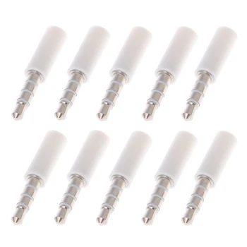 

2020 New 10x Gold Plated 4 Pole 3.5mm Male Stereo Earphone Headphone Jack Plug Soldering
