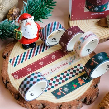 

2pcs Christmas Series Washi Tape Set DIY Scrapbooking Planner Adhesive Masking Tape Stationery Kawaii Stickers Cute Xmas Decor