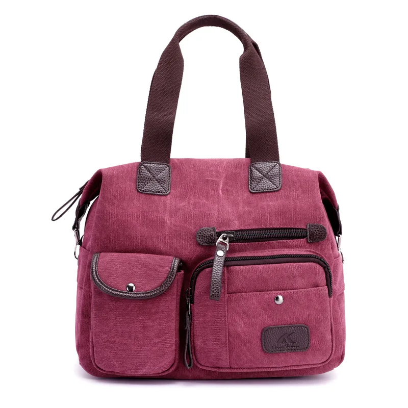 Canvas bag women's large-capacity solid-color one-shoulder slanted handbag new fashion retro bags | Багаж и сумки