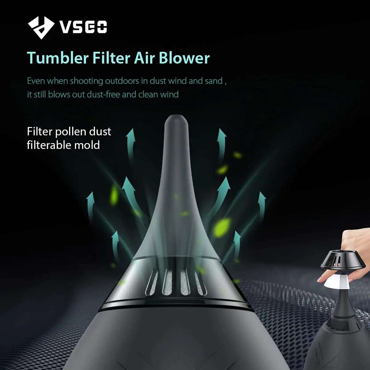 VSGO – souffleur d'air professionnel V-B01E boule en caoutchouc avec filtre  pour Nikon, Sony, Canon, nettoyage d'objectif d'appareil photo et de