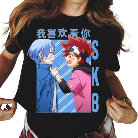 Anime SK8 The Infinity T Shirt Men Kawaii Cartoon Skateboard Boys Graphic print Tshirt Tees casual Unisex Tops T-shirt