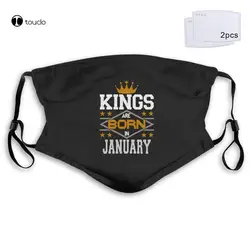 Kings Born In January Crown Capricorn Aquariuspersonalize Face Mask Filter Pocket Cloth Reusable Washable