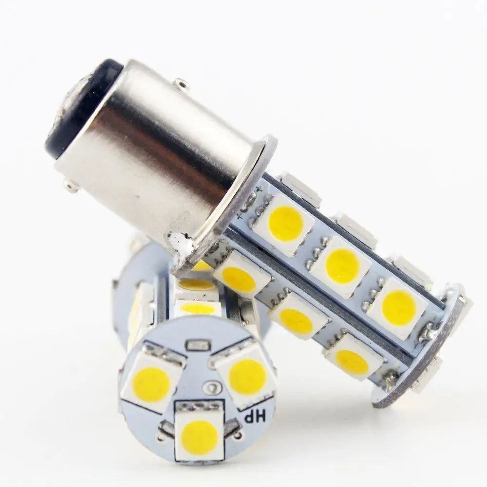 10 шт. Теплый Белый 1156 BA15S 1141 1095 5050 18SMD Светодиодный лампочки 3000K RV поворотный сигнал заднего хода обратного Camper фонари заднего хода