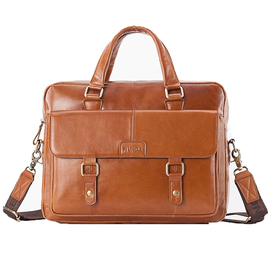 

Men briefcase Leather Shoulder Bags High Qualit Vintage Crossbody Bags Business office Handbags Men's Travel Laptop Bag bolso