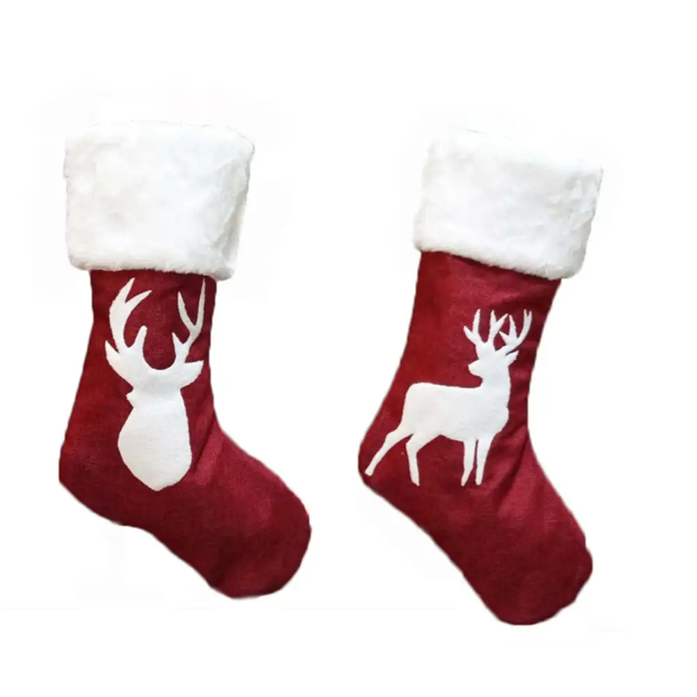 Рождественские и новогодние украшения для дома рождественские чулки персонализировать рождественские чулки носки подарок держатель сумки Рождество
