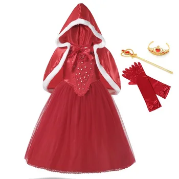 

Princess Cinderella Deluxe Light Blue Party Costume Girls Puff Sleeve Embroidery Pageant Dress Up Set Halloween Fantasy