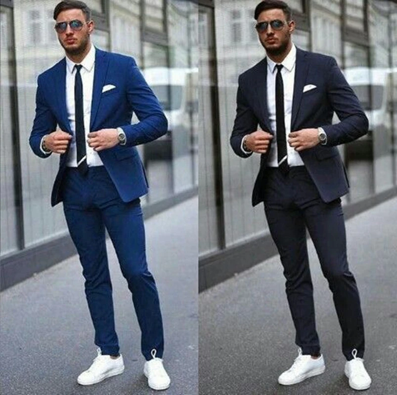 2ピースのメンズスーツ 結婚式用スーツ 2ピース 仕事用 ラペルコスチューム パーティースーツ ジャケットパンツ Tailor Made Suits Aliexpress