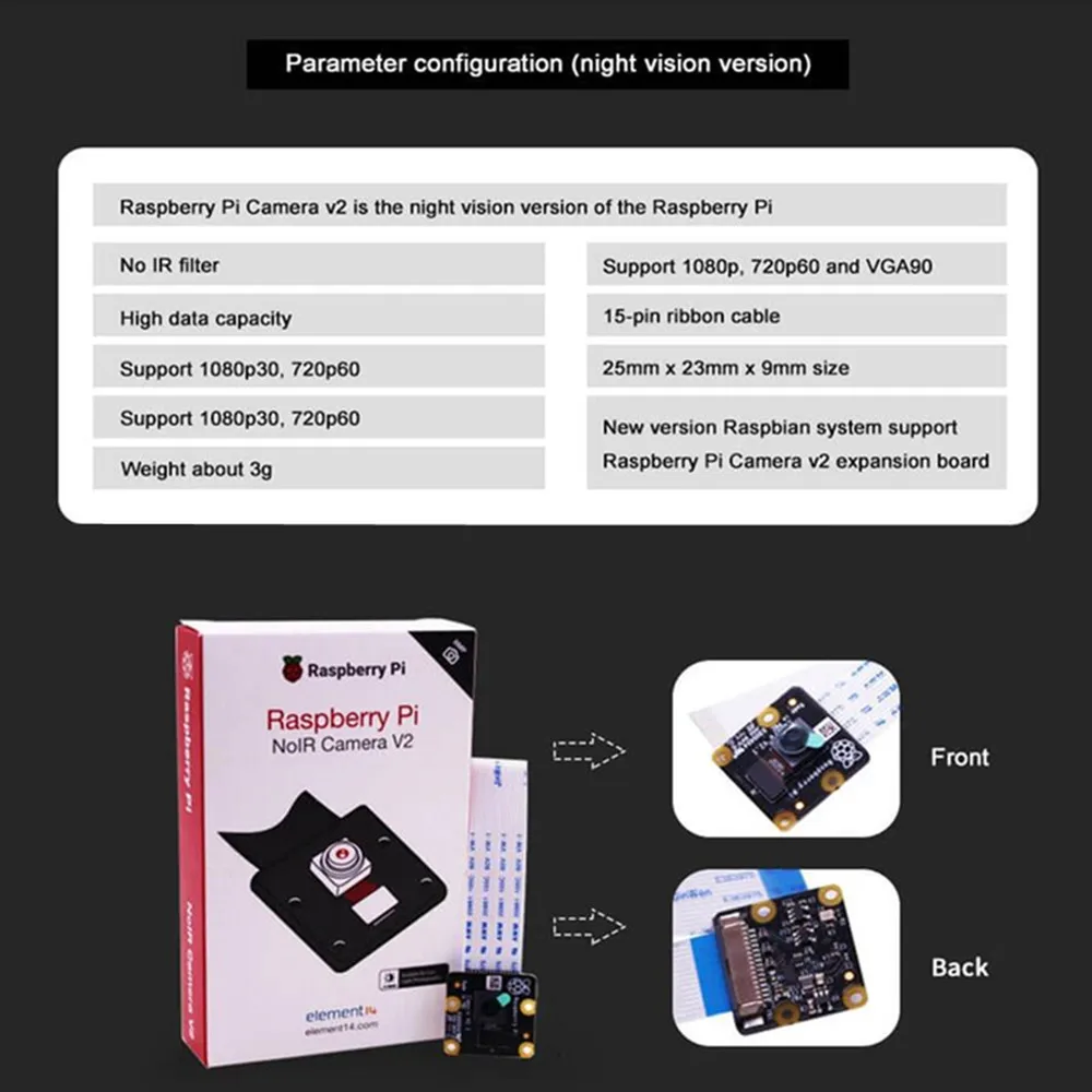 Оригинальная камера Raspberry Pi Модуль V2 светильник чувствительные чипы 8MP Pixel с Sony