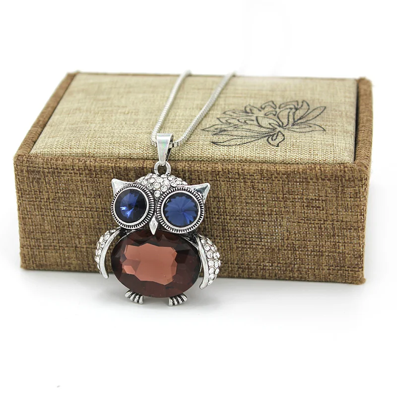 Новинка 2020 модная подвеска Стразы с кристаллами в виде совы Женская цепочка на