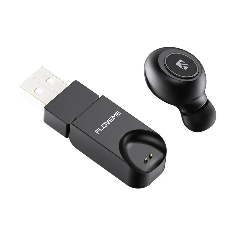 Single Ear FLOVEME Mini TWS5.0 Bluetooth беспроводные наушники спортивные наушники гарнитура 3D стерео звук наушники микро Зарядка коробка - Цвет: Single Ear