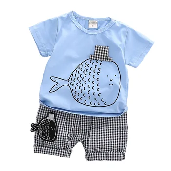 

New Summer Baby Boys Girls Clothes Suit Children Cotton T Shirt Shorts 2Pcs/sets Toddler Fashion Clothing Infant Kids Tracksuits