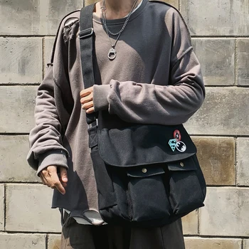 

Tidog Popular Brand Casual Student Canvas Simple Shoulder Bag