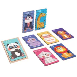 Bâton de voiture en bois, Animal dinosaure véhicule, Puzzle assorti, jouet pour enfants 
