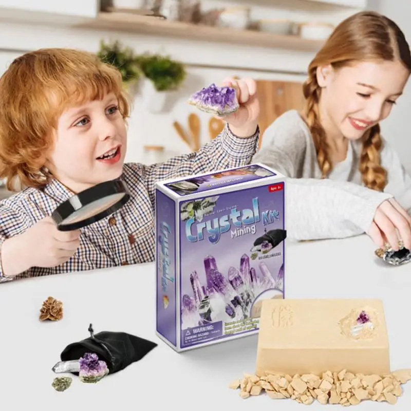 Juego de minería de cristal pirata, gemas del Tesoro de arqueología para niños, exploración educativa y minería, juguetes infantiles