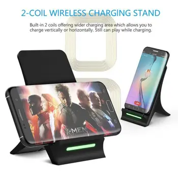 

Q550 Smart Wireless Mobile Phone Fast Charger, Intelligent Identification Charging, 2 Coils Charge Dock For Phones